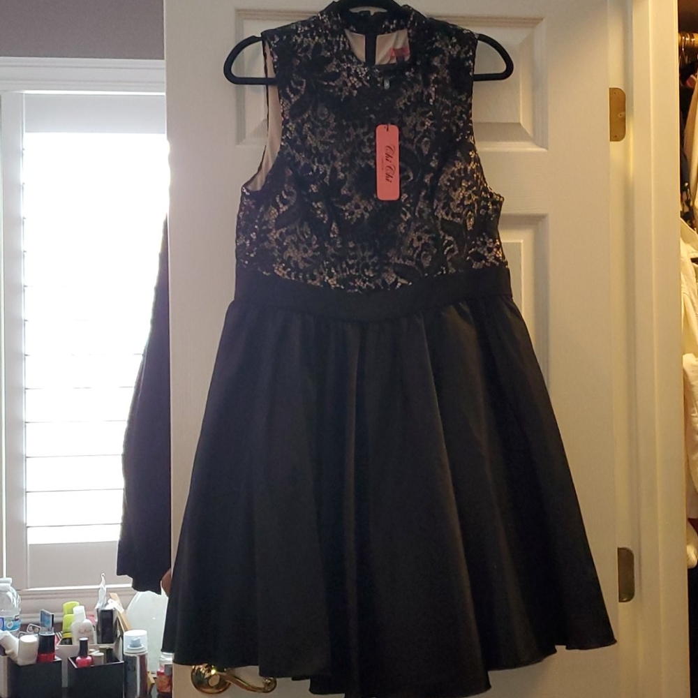 Black sleeves City Chi Dress NWT